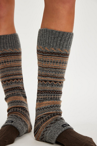 Wool Blend Fairisle Leg Warmers