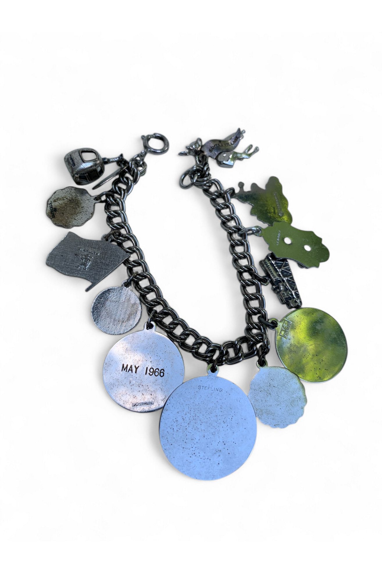 Vintage 1960s Sterling Silver Charm Bracelet Selected by SharpLilTeeth