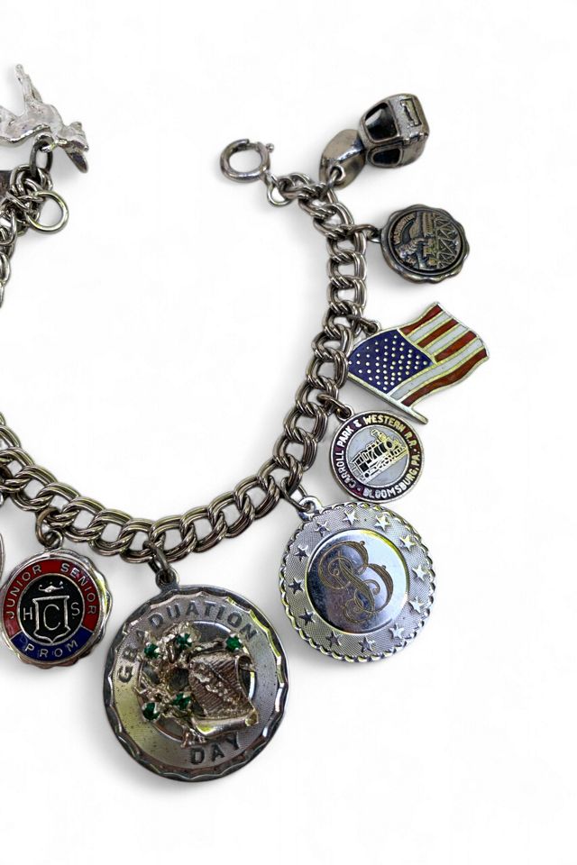 Vintage 1960s Sterling Silver Charm Bracelet Selected by SharpLilTeeth #3