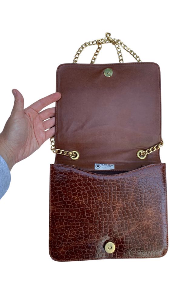 Vintage Crocodile Embossed Leather Chain Strap Bag Selected by SharpLilTeeth #2