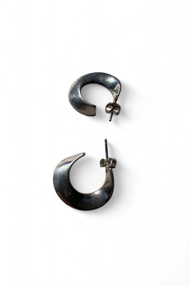 Vintage Modernist Wavy Hoop Earrings Selected by SharpLilTeeth #3