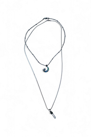 Vintage Crystal & Crescent Moon Necklace Set Selected by SharpLilTeeth