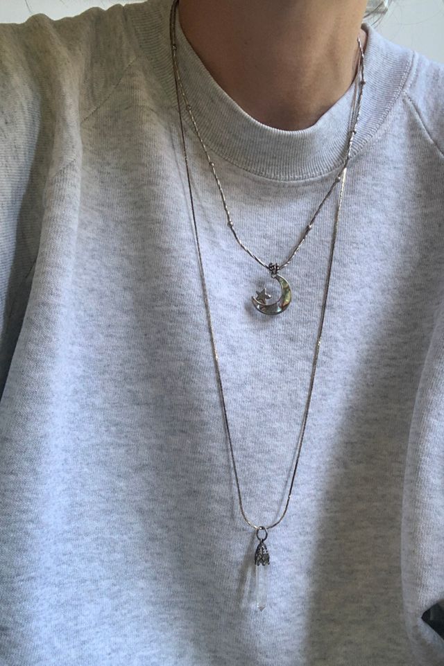 Vintage Crystal & Crescent Moon Necklace Set Selected by SharpLilTeeth #3