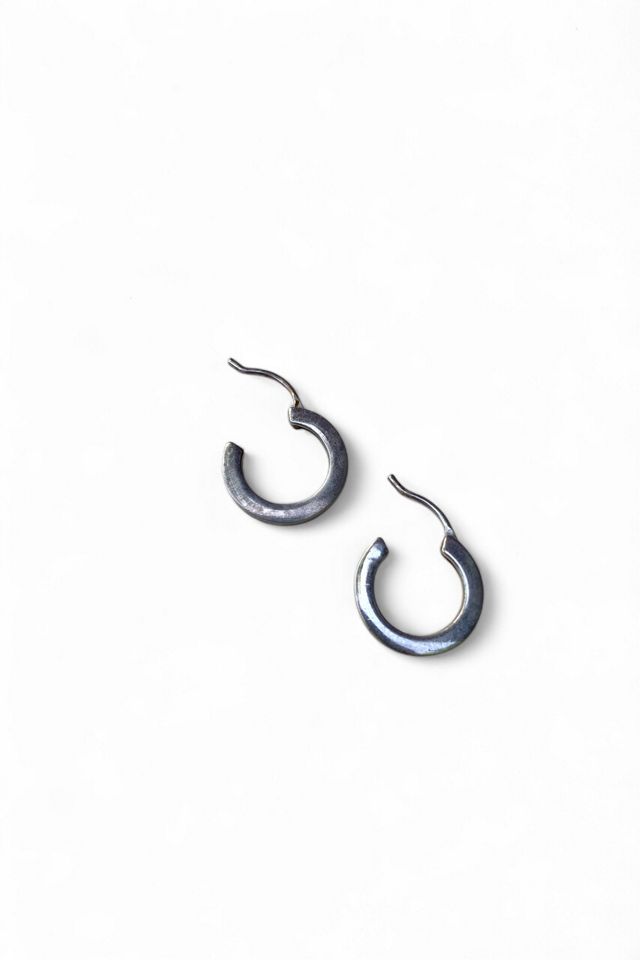 Vintage Modernist Slender Sterling Silver Hoop Earrings Selected by SharpLilTeeth #3