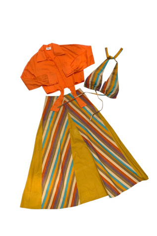 Vintage 1960s Halter Top & Maxi Skirt Resort Set Selected by SharpLilTeeth