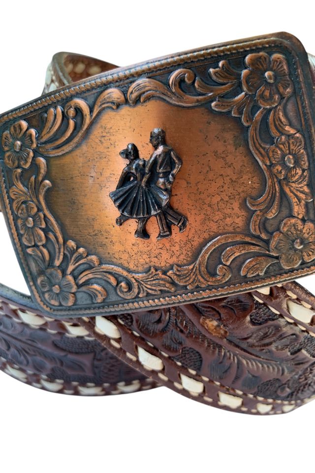 Vintage Tony Lama Tooled Leather Belt Selected by SharpLilTeeth #1