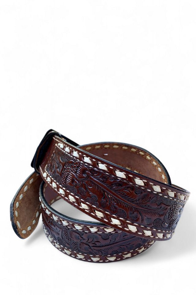 Vintage Tony Lama Tooled Leather Belt Selected by SharpLilTeeth #3