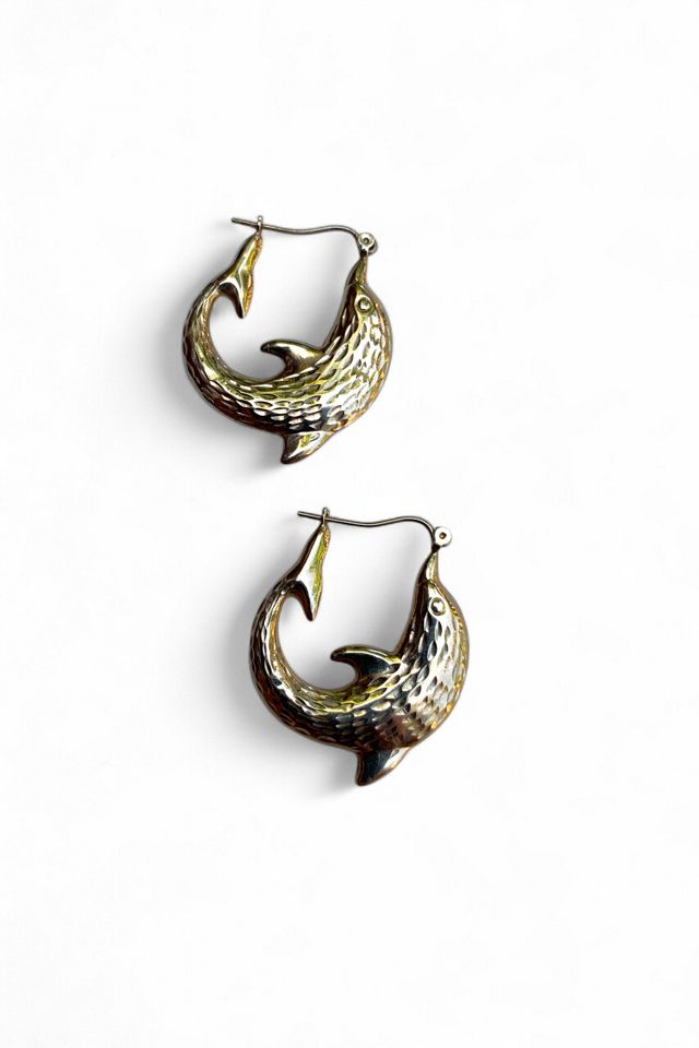 Vintage Leaping Dolphin Hoop Earrings Selected by SharpLilTeeth #3