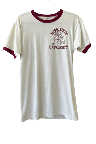 Vintage 1970s Mississippi State Ringer T Shirt Selected By Vintage Warrior