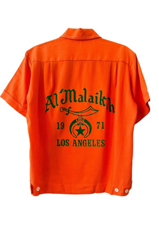 Vintage 1950s Al Malaikah Shriners Los Angeles  Bowling Shirt Selected By Vintage Warrior