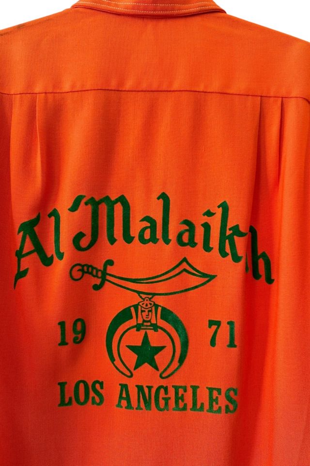 Vintage 1950s Al Malaikah Shriners Los Angeles  Bowling Shirt Selected By Vintage Warrior #1