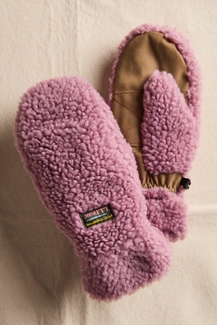 Mountain Pile Fleece Mittens by L.L.Bean at Free People in Iris Mauve, Size: Medium