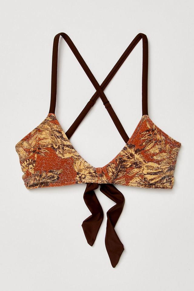 free-est Misty Lurex Printed Crop Bikini Top #11