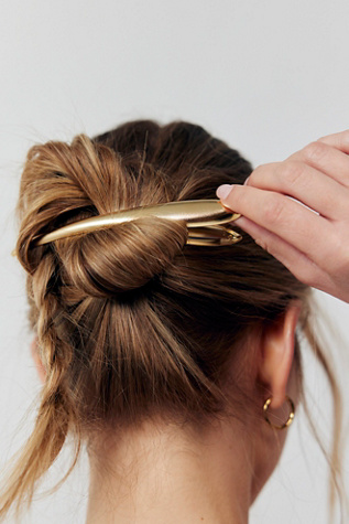 Женские аксессуары для волос Free People Lou Gold Plated Super Clip, цвет: Золотой — фото 2