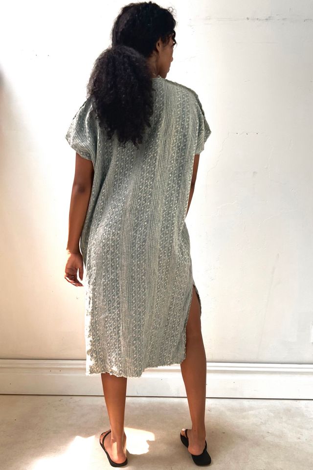 Anna Corinna Reworked Vintage Linen Batiq Print Smock Dress #1