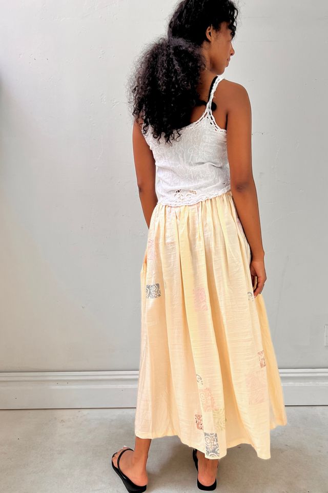 Vintage Hand Painted Silk Skirt Selected by Anna Corinna #2