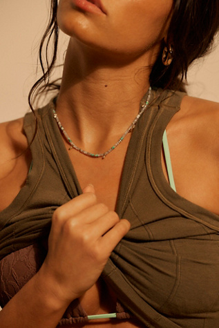 FP x Robindira Semiprecious Stone Charm Choker by Robindira Unsworth at Free People in White
