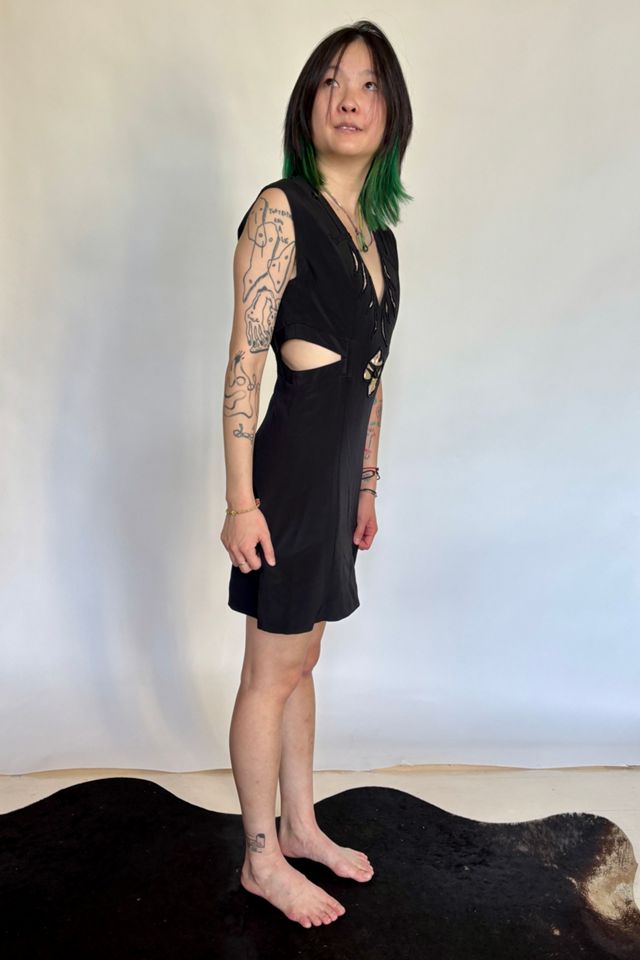 Vintage Black Silk Rocker Dress with Beading #2