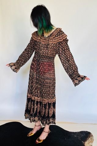 Vintage Block Print Cotton Gauze Dress Selected by Atlantic Vintage