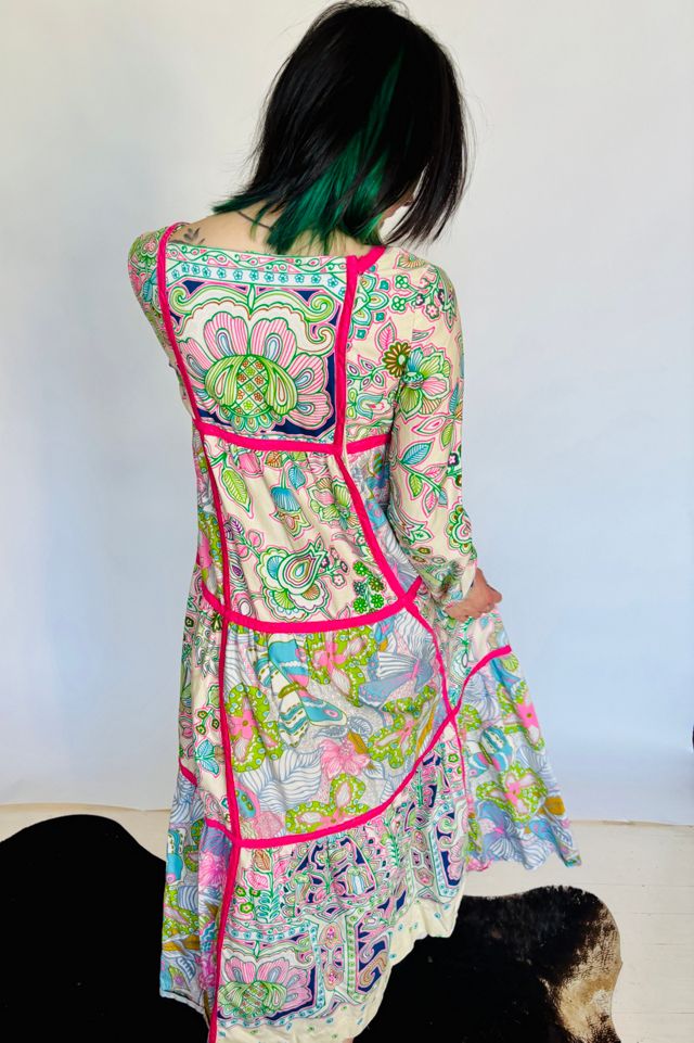 Vintage Psychedelic Quilt Prairie Dress Selected by Atlantic Vintage #2