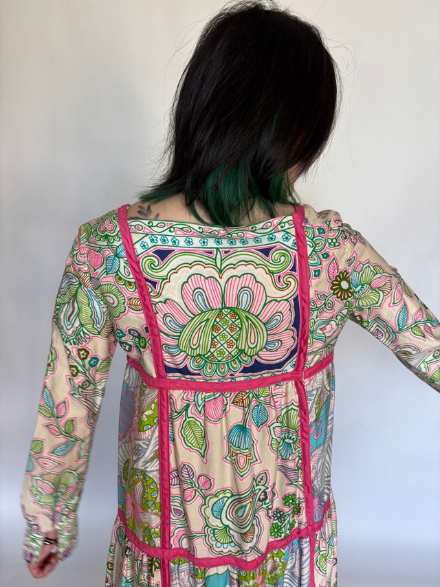 Vintage Psychedelic Quilt Prairie Dress Selected by Atlantic Vintage #3