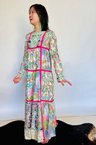 Vintage Psychedelic Quilt Prairie Dress Selected by Atlantic Vintage