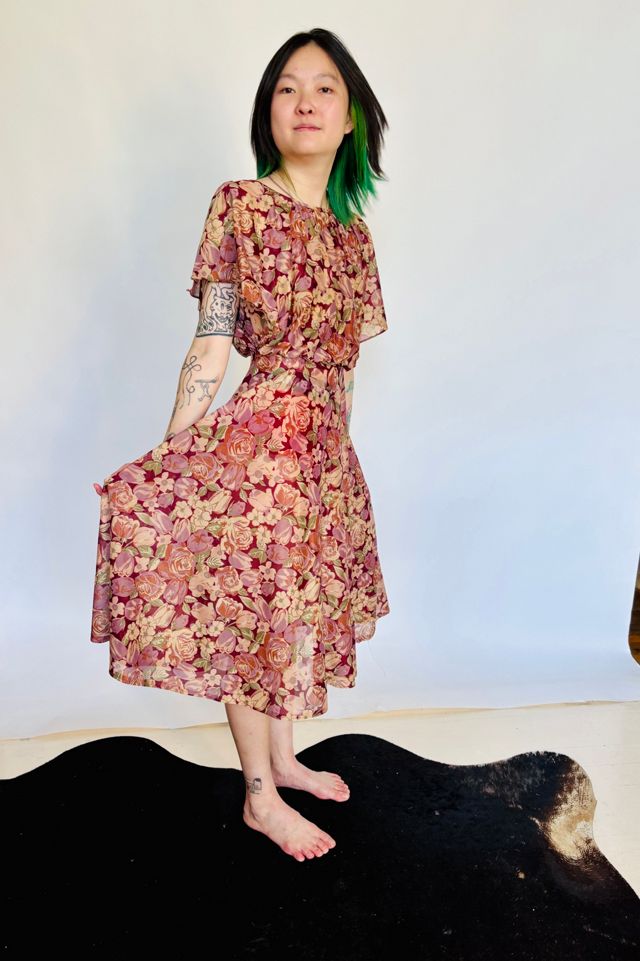 Vintage Sheer Floral Print with Bloused Top Selected by Atlantic Vintage #3