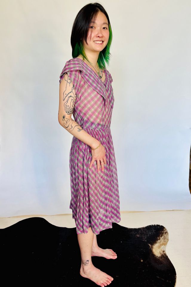Vintage 40's Sheer Cotton Day Dress Selected by Atlantic Vintage #1