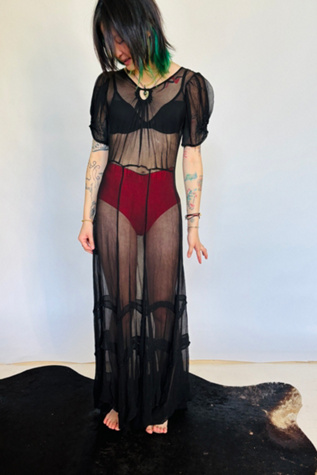 Vintage Sheer Silk Keyhole Gown Selected by Atlantic Vintage