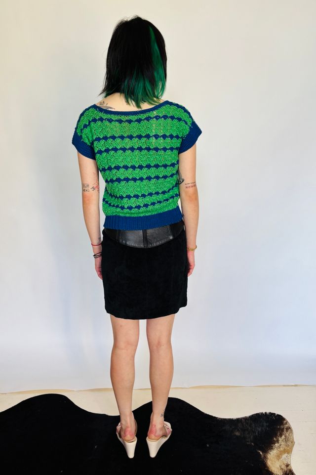 Vintage Hand Crochet Striped Sweater #2