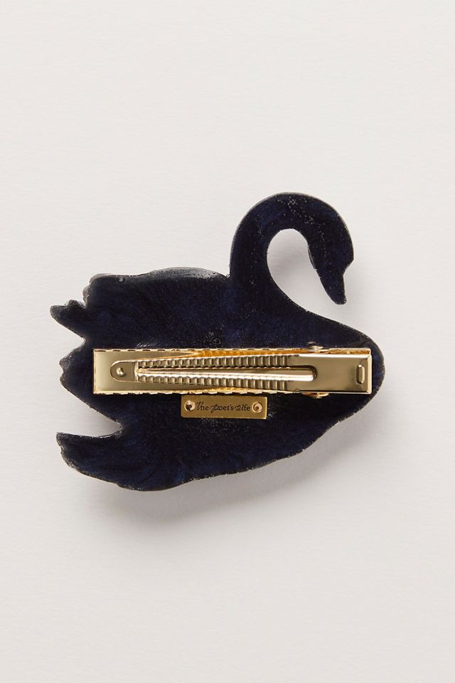 Curried Myrrh Swan Barrette #1