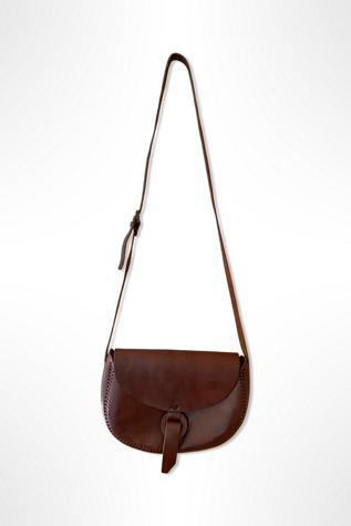 1980s Hand Tooled Natural Leather Shoulder Bag Selected By Ritual Vintage