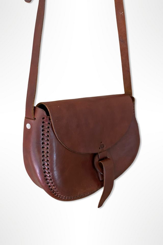 1980s Hand Tooled Natural Leather Shoulder Bag Selected By Ritual Vintage #2