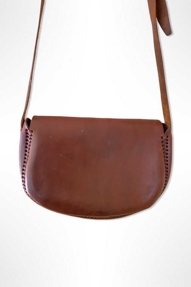 1980s Hand Tooled Natural Leather Shoulder Bag Selected By Ritual Vintage #3