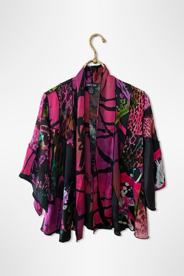 1990s Silk Print Butterfly Wing Blouse Selected By Ritual Vintage #1