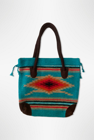 1990s Southwest Woven Saddle Blanket Tote Selected By Ritual Vintage
