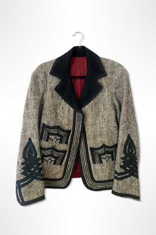 1970s Ribbon Trim Tweed Jacket Selected By Ritual Vintage