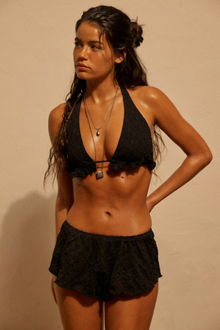 free-est Alma Flutter Bikini Bottoms at Free People in Black, Size: S