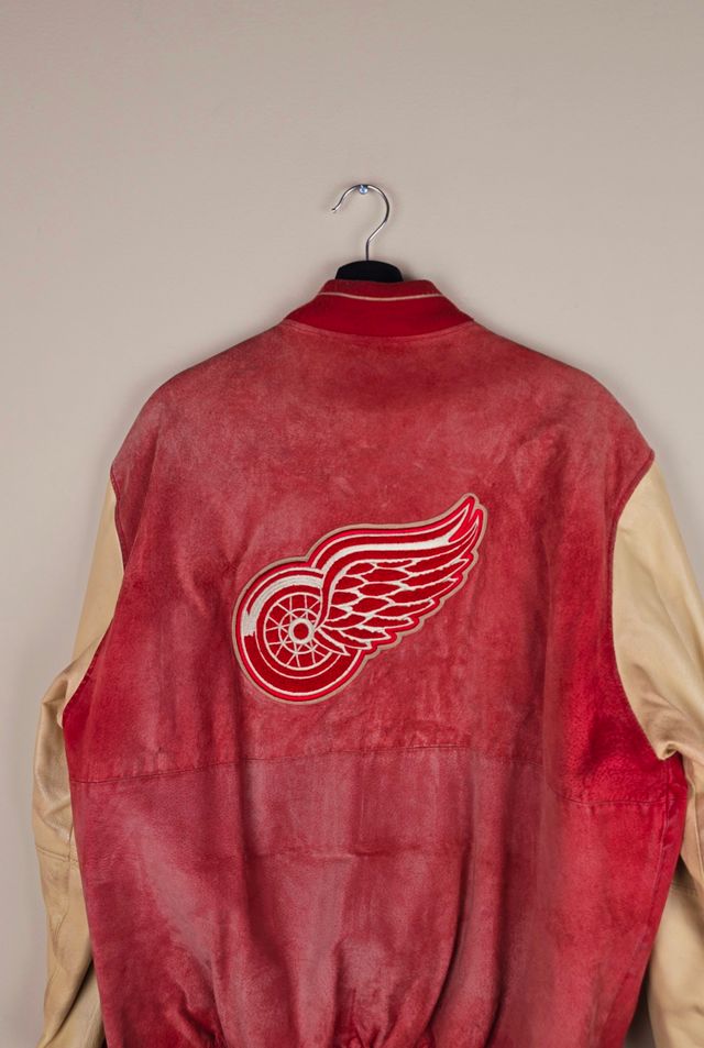 Vintage Detroit Redwings NHL Suede Leather Jacket Selected by The Igala NYC #3