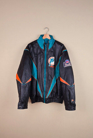 Vintage Miami Dolphins NFL Leather Jacket Selected by The Igala NYC