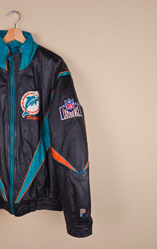 Vintage Miami Dolphins NFL Leather Jacket Selected by The Igala NYC #1