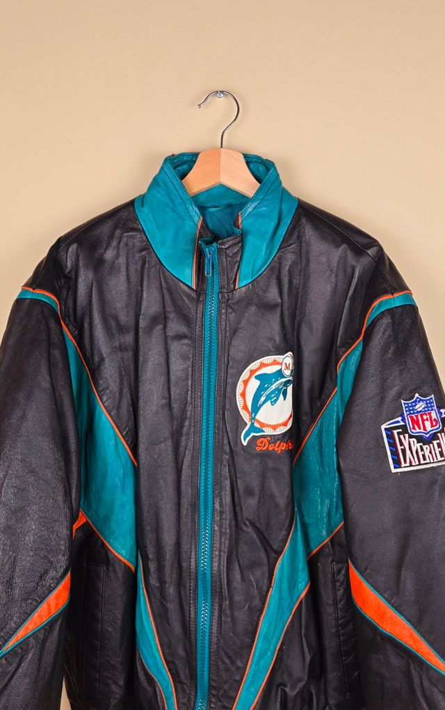 Vintage Miami Dolphins NFL Leather Jacket Selected by The Igala NYC #2