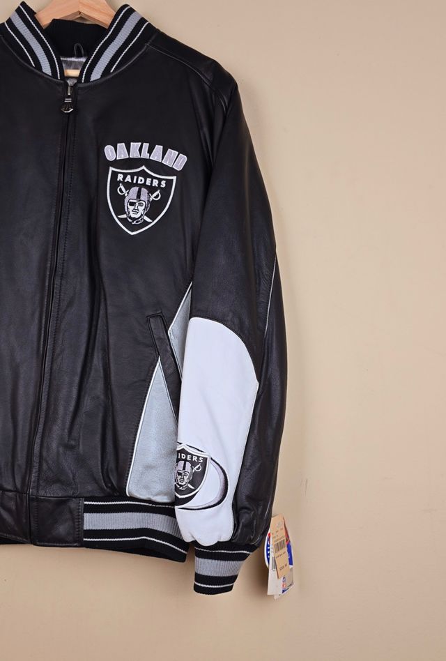 Vintage Oakland Raiders NFL Leather Jacket Selected by The Igala NYC #2