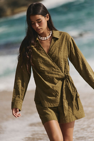Indie Shirt Set by free-est at Free People in Green, Size: M