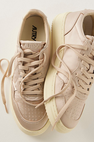 Autry Medalist Low-Top Satin Sneakers at Free People in Pink, Size: EU 38