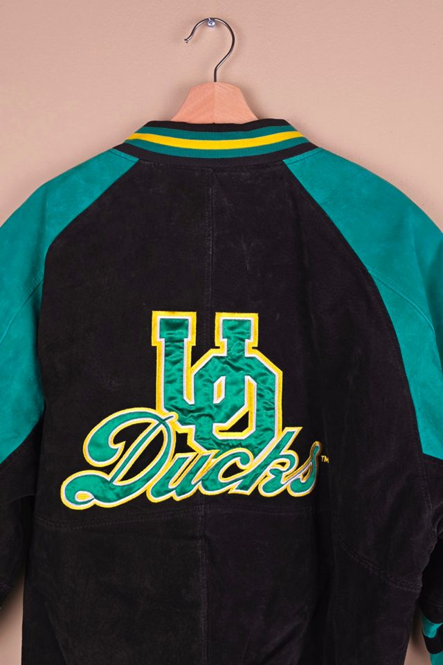 Vintage 90s University of Oregon UO Ducks Suede Leather Jacket Selected by The Igala NYC #1