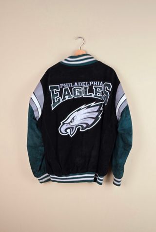 Vintage Philadelphia Eagles NFL Suede Leather Jacket Selected by The Igala NYC