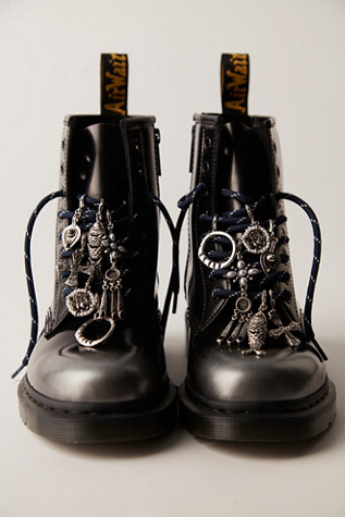 Lace Up Boot Charms by Free People in Silver