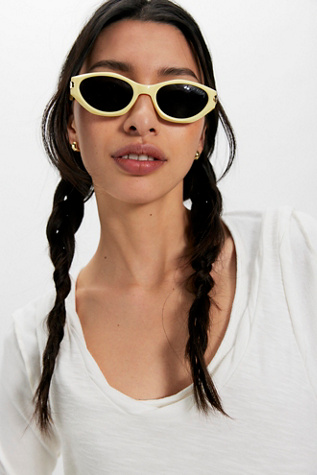 Kensington Polo Sunglasses by Free People in Yellow