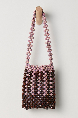 Rita Bead Bag by Levens Bags at Free People in Brown